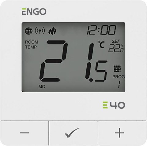 ENGO Controls E40-230W - Programowany, Internetowy natynkowy regulator temperatury ZigBee/868M