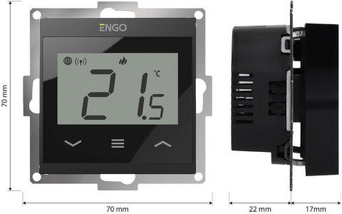 ENGO Controls E55-B - Internetowy, podtynkowy regulator temperatury do ramki 55x55, Wi-F
