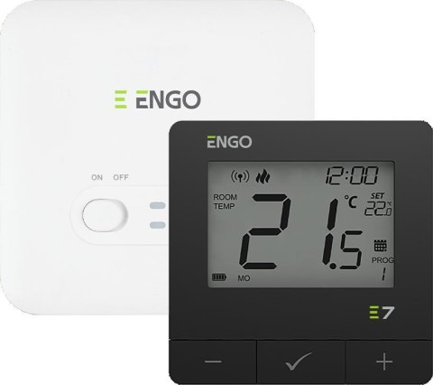 ENGO Controls E7-RFB - Programowany, bezprzewodowy regulator temperatury, czarny