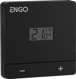 ENGO Controls EASY-24B - Przewodowy, natynkowy regulator temperatury, 24V, czarny