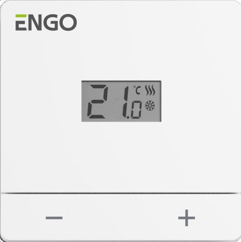 ENGO Controls EASY-24W - Przewodowy, natynkowy regulator temperatury, 24V, biały