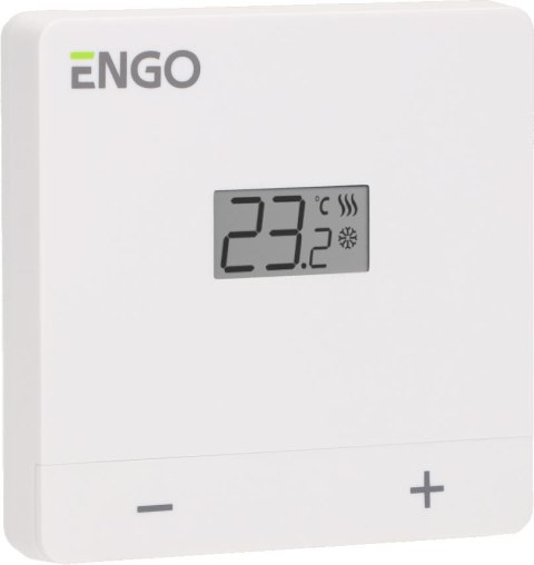 ENGO Controls EASY-24W - Przewodowy, natynkowy regulator temperatury, 24V, biały