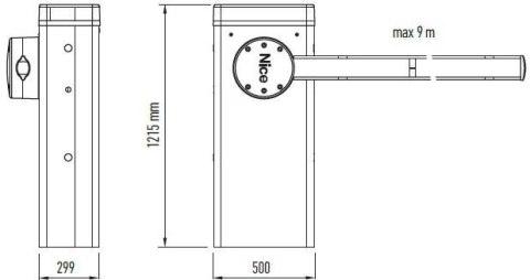 Szlaban NICE L BAR - zestaw do 9 metrów