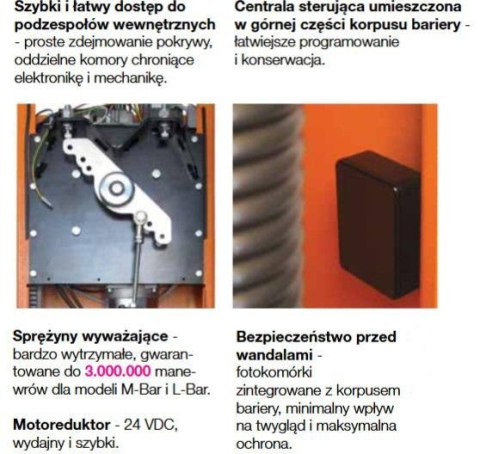 Szlaban NICE L BAR - zestaw do 8 metrów