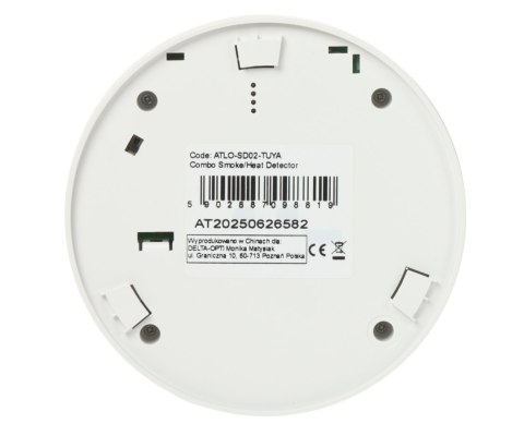 BEZPRZEWODOWA CZUJKA DYMU I CIEPŁA ATLO-SD02-TUYA Wi-Fi, Tuya Smart
