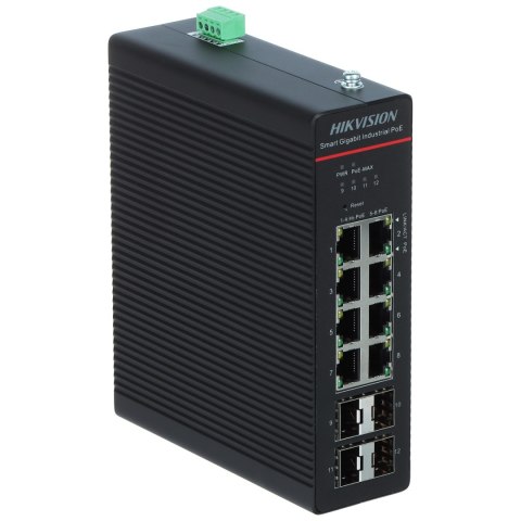SWITCH PRZEMYSŁOWY POE DS-3T1512HP-SI-8P4FKIT(75W) 8-PORTOWY SFP Hikvision