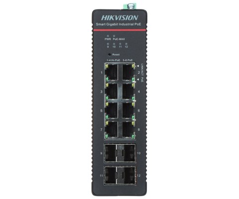 SWITCH PRZEMYSŁOWY POE DS-3T1512HP-SI-8P4FKIT(75W) 8-PORTOWY SFP Hikvision