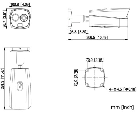 HYBRYDOWA KAMERA TERMOWIZYJNA IP TPC-BF2241-TB7F8-DW-S2 7.0 mm - 960p, 8.0 mm - 4 Mpx DAHUA