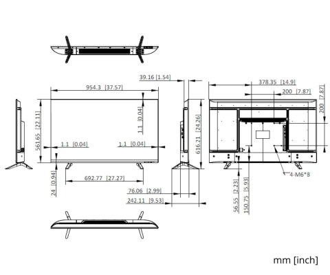 MONITOR HDMI, VGA, AUDIO, USB DS-D5043F3-1V0S 43 " Hikvision