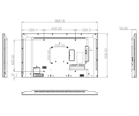 MONITOR HDMI, VGA, AUDIO, USB, RJ45 DS-D5043UC 42.5 " Hikvision