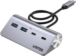 Unitek Hub alumininiowy USB-A/USB-C z 4 portami 5Gbps