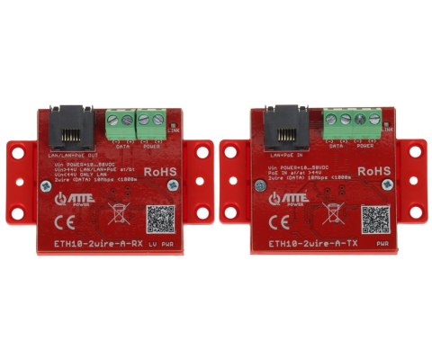 ZESTAW KONWERTERÓW UTP / 2-WIRE DO TRANSMISJI LAN+POE ETH10-2WIRE-A-SET KOMPLET 2 SZT ATTE