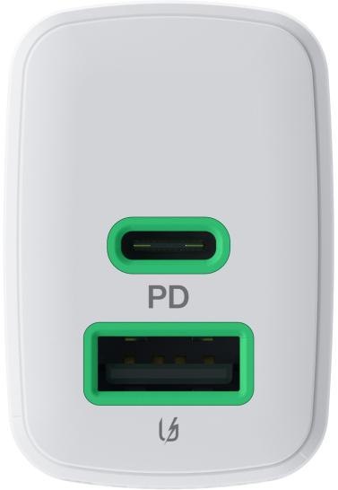 ŁADOWARKA SIECIOWA Greencell PowerSource Duo30 30W 1xUSB-C 1xUSB-A PD 3.0 QC 4.0+ biała