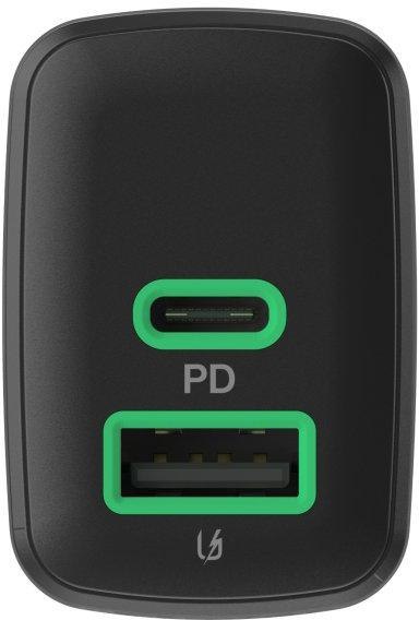 ŁADOWARKA SIECIOWA Greencell PowerSource Duo30 30W 1xUSB-C 1xUSB-A PD 3.0 QC 4.0+ czarna