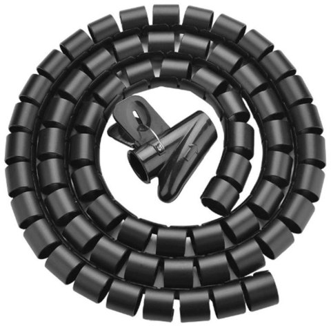 Organizer do kabli Unitek spiralny organizer na kable, 10 metrów, 22 mm średnicy, czarny