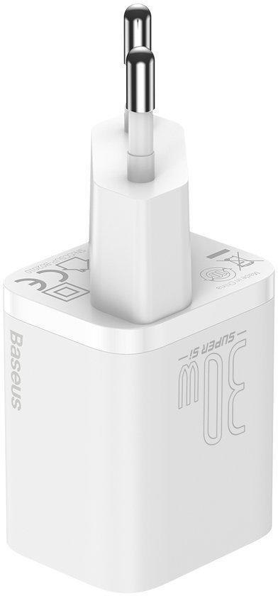 ŁADOWARKA SIECIOWA Baseus Super Si Quick Charger 1C CCSUP-J02 30W 1x USB-C PD 3.0 QC 3.0 BIAŁA
