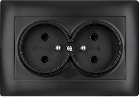 Gniazdo podwójne z uziemieniem VCX WESA LC 16 Czarny