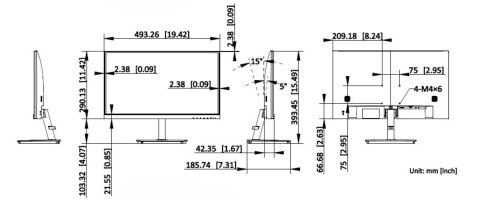 MONITOR HDMI, VGA, AUDIO DS-D5022F2-1P2 21.5 " Hikvision