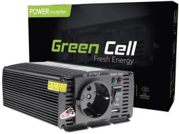 PRZETWORNICA NAPIĘCIA Green Cell 12V / 230V 500W/1000W MODYFIKOWANA SINUSOIDA