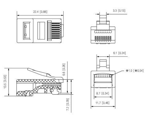 WTYK MODULARNY PRZELOTOWY PFM976-531-PT TYP EZ 100 SZT. DAHUA