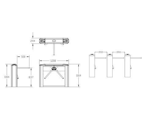 BRAMKA OBROTOWA NISKA TRIPOD ATLO-AKT303