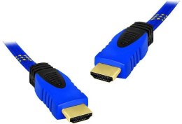 Kabel HDMI-HDMI v1.4 niebieski 5m