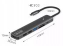HUB ADAPTER USB-C 7w1 HDMI 4K USB 3.0 SD PD Zenwire BS-HC703