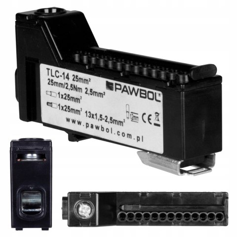 PAWBOL Listwa zaciskowa bezgwintowa LZB E.4136C czarna