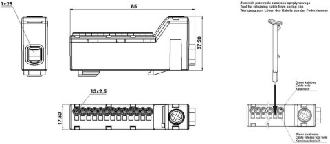 PAWBOL Listwa zaciskowa bezgwintowa LZB E.4136SZ szara