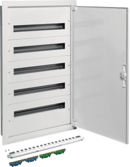 Rozdzielnica podtynkowa z zaciskami PE/N 5R/120M (5x24) I kl. IP40 Hager FW524FT