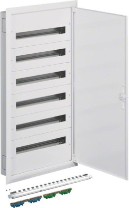 Rozdzielnica podtynkowa z zaciskami PE/N 6R/144M (6x24) I kl. IP40 Hager FW624FT