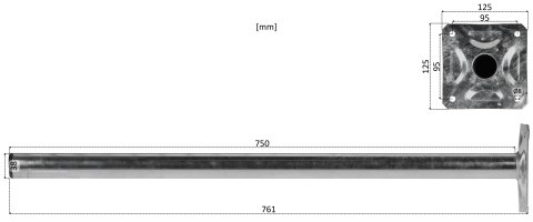 UCHWYT MUROWY UMI-38L75