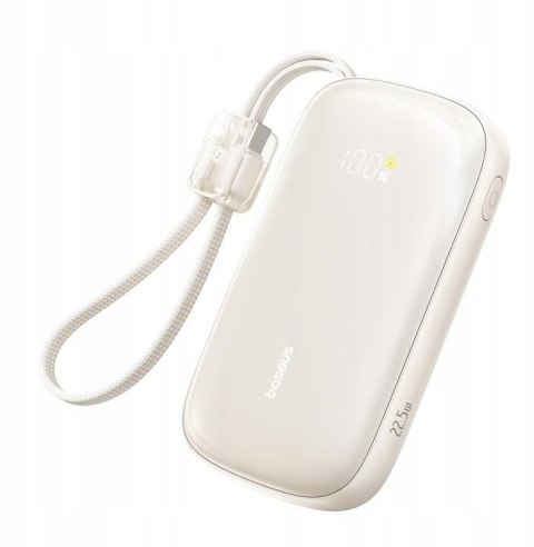 Powerbank Baseus EnerFill FC21 20000 mAh 22,5 W USB-A USB-C beżowy z odłączanym kablem Lightning