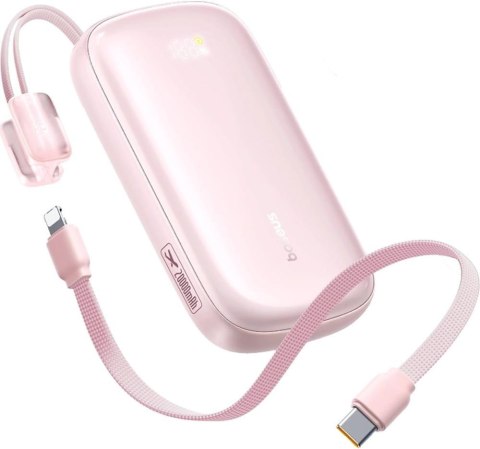 Powerbank Baseus EnerFill FC21 20000 mAh 22,5 W USB-A USB-C różowy z odłączanym kablem Lightning