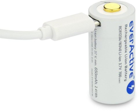 Akumulatorek 16340 / R-CR123 3,7V everActive 700mAh (1 szt.) z zabezpieczeniem