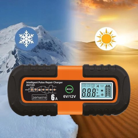 Ładowarka Prostownik Akumulatorowy Samochodowy z Funkcją Naprawy AGM 6V 12V Zenwire JMD-6S