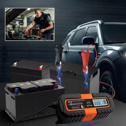 Ładowarka Prostownik Akumulatorowy Samochodowy z Funkcją Naprawy AGM 6V 12V Zenwire JMD-6S