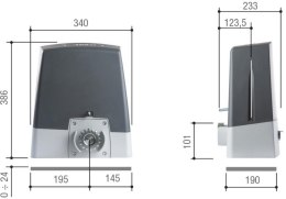 Napęd/siłownik CAME BKX08AGF BRUSHLESS do 800kg bram przesuwnych