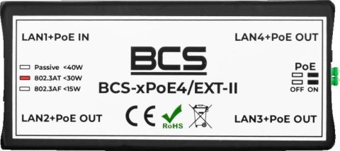 Niezarządzalny extender sieciowy PoE BCS POWER BCS-xPoE4/EXT-II