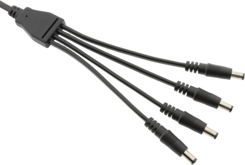 Splitter DC ESPE 1x4 gniazdo DC 2,1/5,5 / 4 x wtyk prosty DC 2,1/5,5