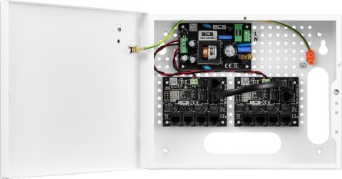 System zasilania do 9 kamer IP ze switchem PoE w obudowie wewnętrznej BCS POWER BCS-IP8/E-S