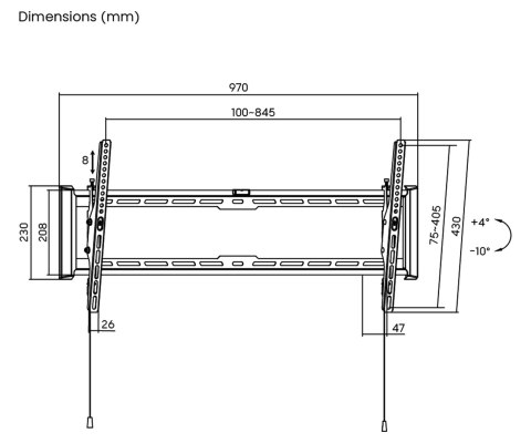 UCHWYT DO TELEWIZORA LUB MONITORA BRATECK-LP77-48T BRATECK