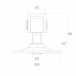 Zawias PSG 61.019 z szyldem 100x100x4mm - gwint M20 (regulowany)