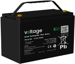 Akumulator AGM Voltage Long Life 12V 100Ah VEL12-100 (Żywotność 15 lat)