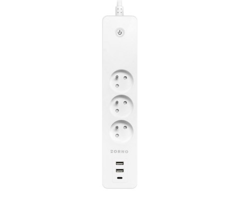 INTELIGENTNA LISTWA ZASILAJĄCA OR-SH-17520/W (3 GNIAZDA + 2 USB + 1 USB-C) 1.8 m ORNO