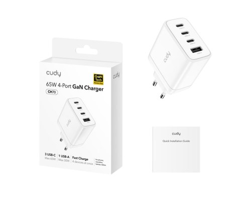 ŁADOWARKA SIECIOWA USB CH70_EU 65 W GaN CUDY