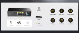SWITCH POE GS1010P 8-PORTOWY CUDY