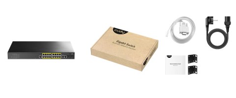SWITCH POE GS2018PS2-200W 16-PORTOWY SFP CUDY