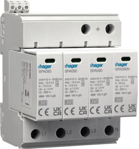 HAGER SPD Ogr. przepięć T1+T2 MOV 4P SPA931