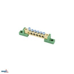 Listwa zaciskowa na izolatorach płaskichH 8x12 8-torowa zielona
